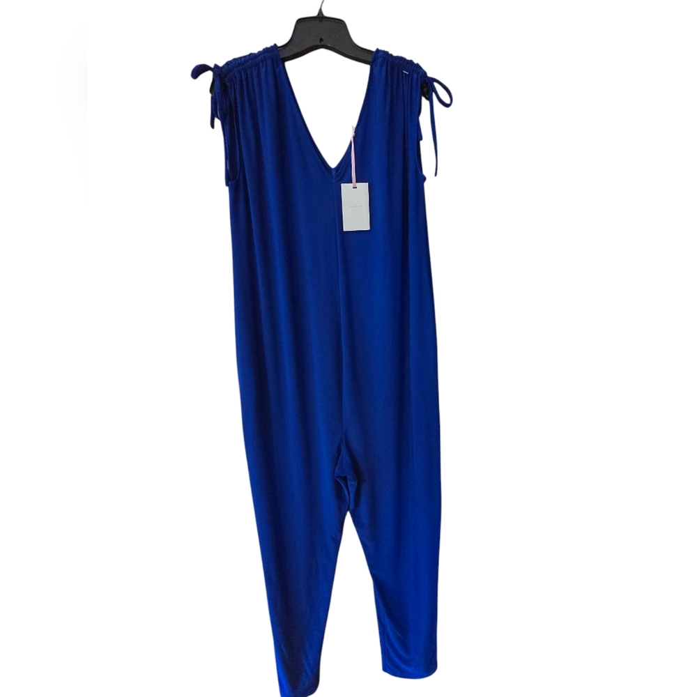 Alex Marie Royal Blue Sleeveless V-Neck Jumpsuit Romper - Maternity S/M
